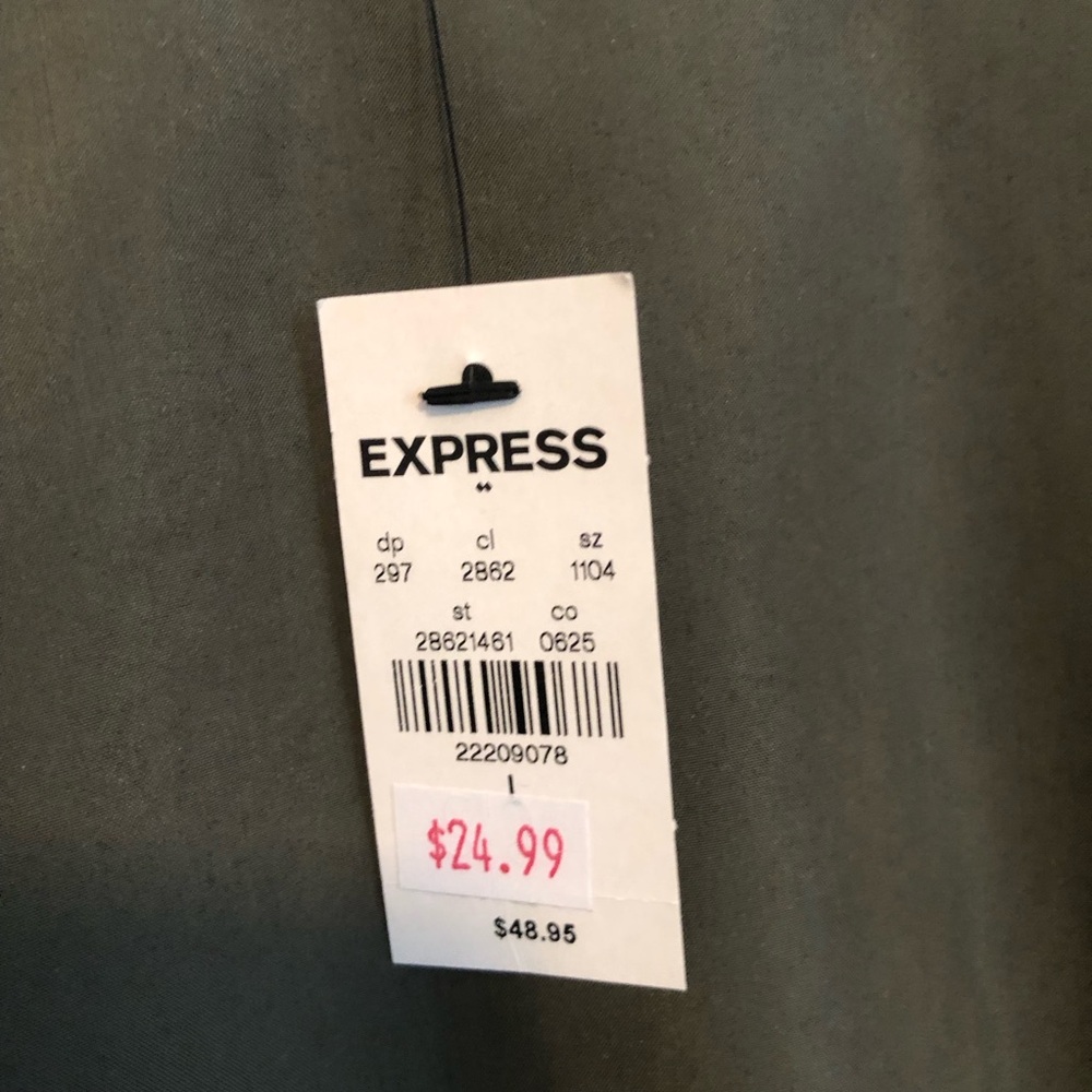 Express Olive Green Flutter Sleeve Tunic - Picture 3 of 4